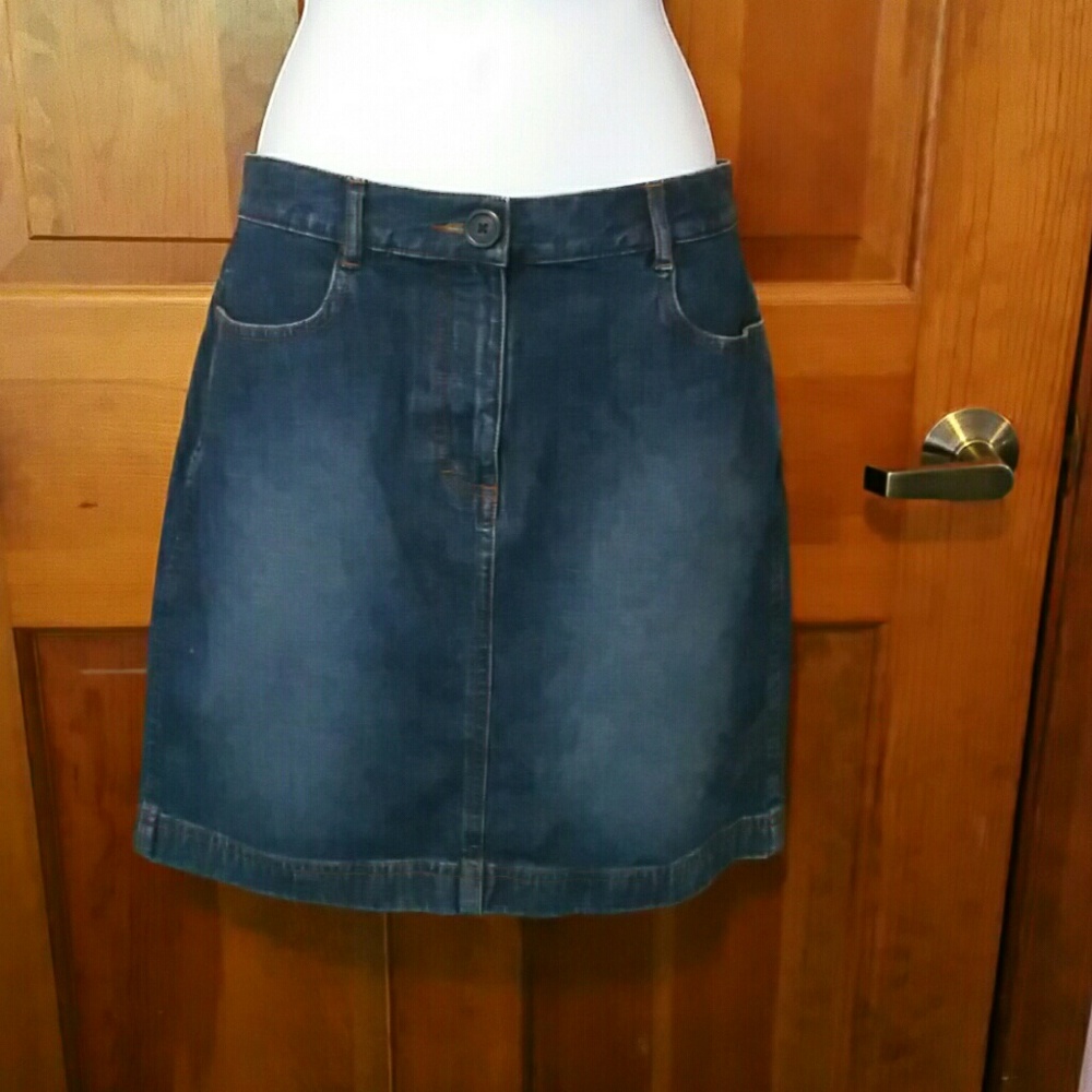 Ann Taylor denim mini skirt